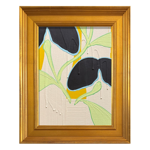 Wouters、LES RIDEAUX、希少画集画、新品額装付 Ron Giusti Mini Tsubasa Orchid Yellow Cream Black Acrylic Painting