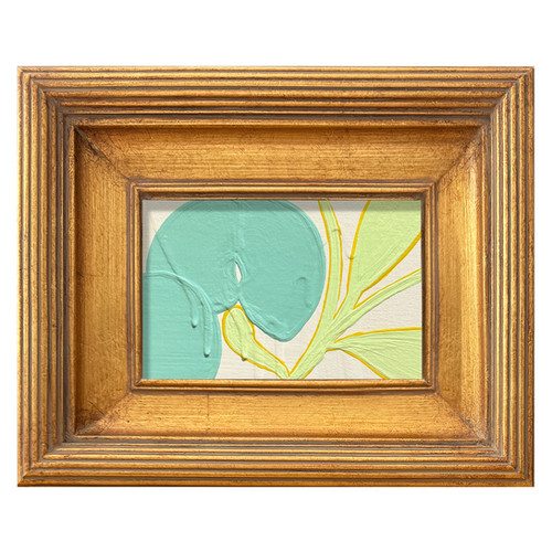Ron Giusti Mini Orchid Cream Aqua Acrylic Painting | rongiusti