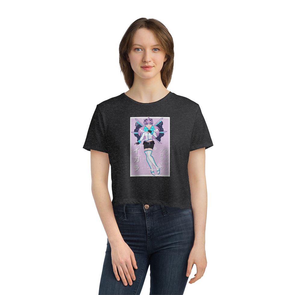Thumbnail: Retro Ichara Women's Flowy Cropped Tee