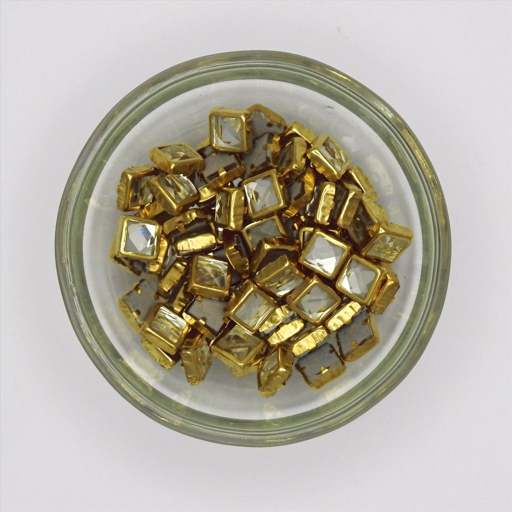 Fabric Acrylic Kundan Stones - 6mm X 6mm Square - Framed