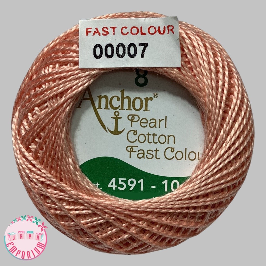 Anchor Pearl Crochet Knitting Cotton Thread - Art No: 4591-8- Shade-00007 Peach