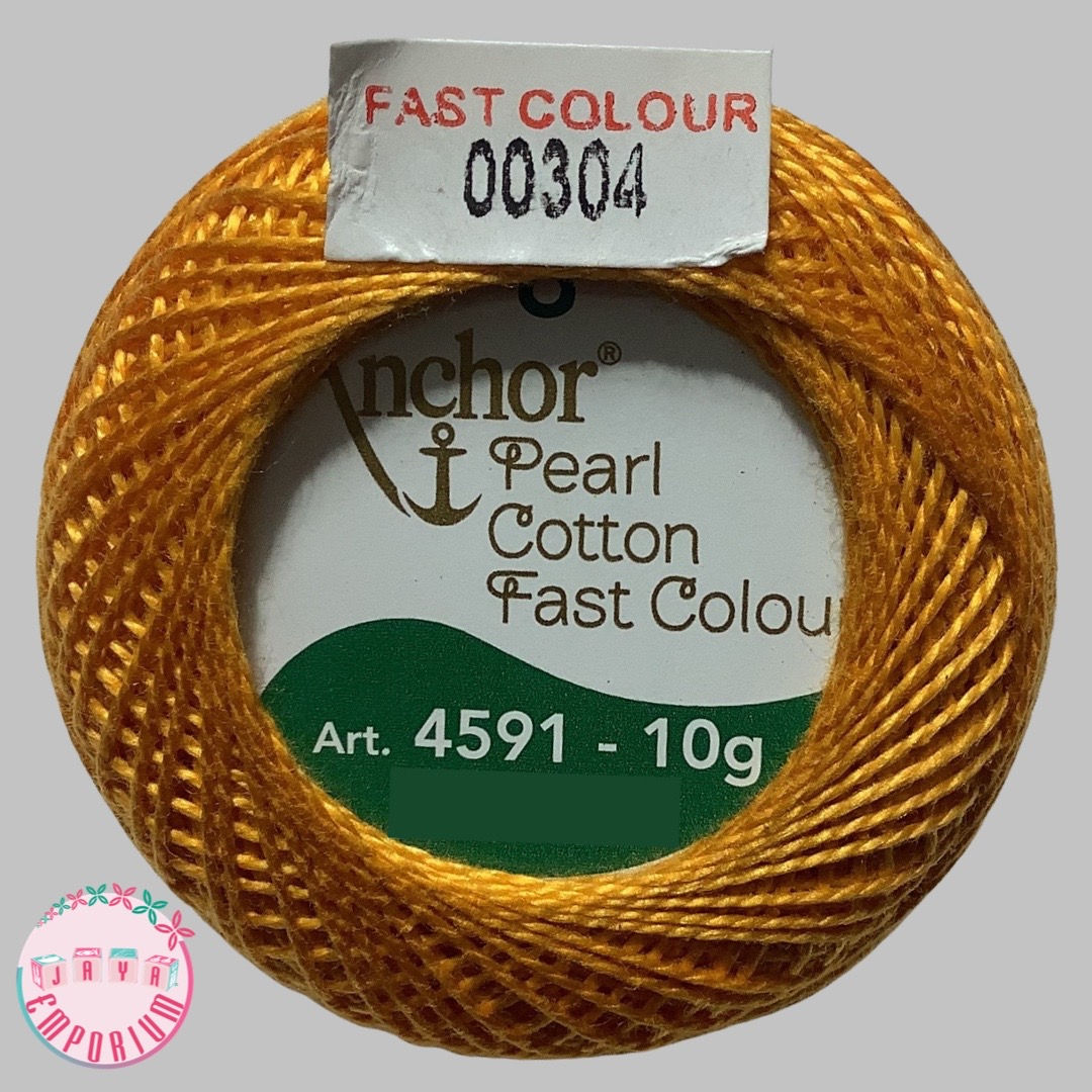 Anchor Pearl Crochet Knitting Cotton Thread - Art No: 4591-8- Shade-00304 Orange