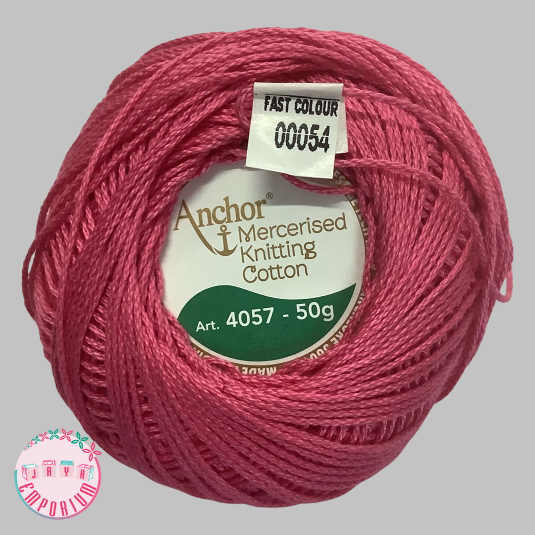 Anchor Mercerised Crochet Knitting Cotton Thread - Art No: 4057-000- Shade-00054 Pink
