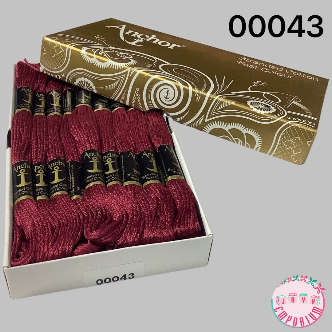 Anchor Hand Embroidery Thread Art No: 4625 - Shade - 00043 Red Maroon