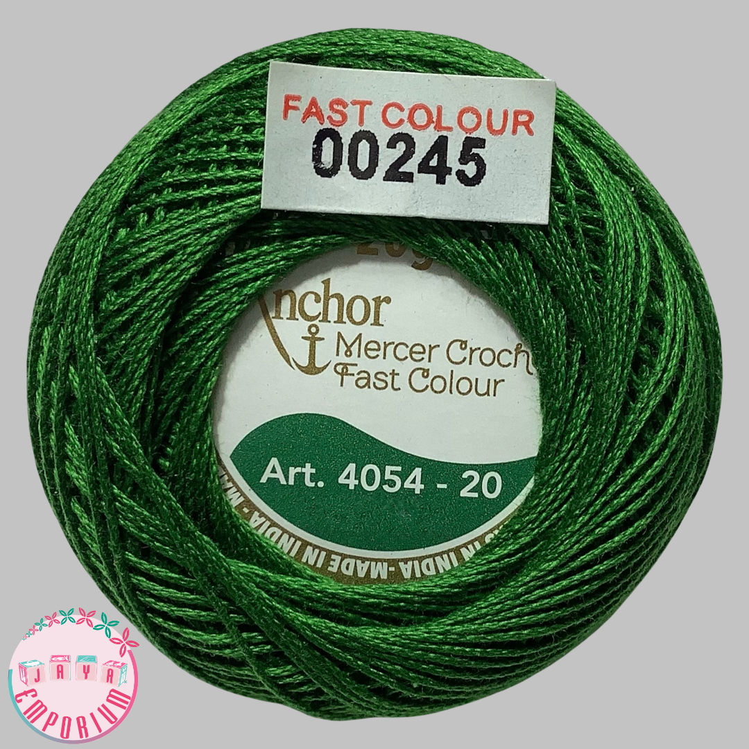 Anchor Mercerised Crochet Knitting Cotton Thread Art No: 4054-20 - Shade-00245 Green