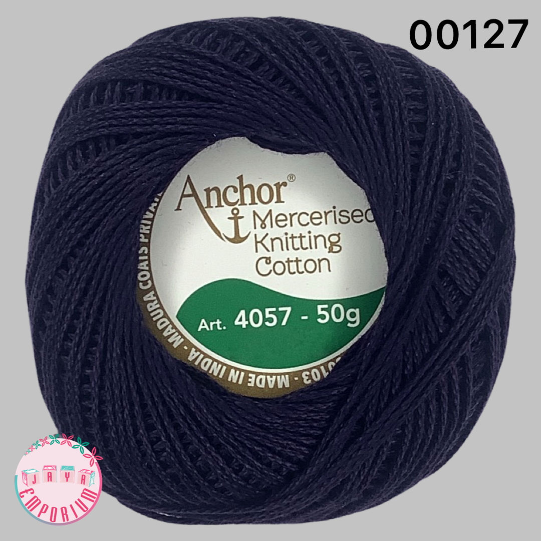 Anchor Mercerised Crochet Knitting Cotton Thread - Art No: 4057-000- Shade-00127 Violet