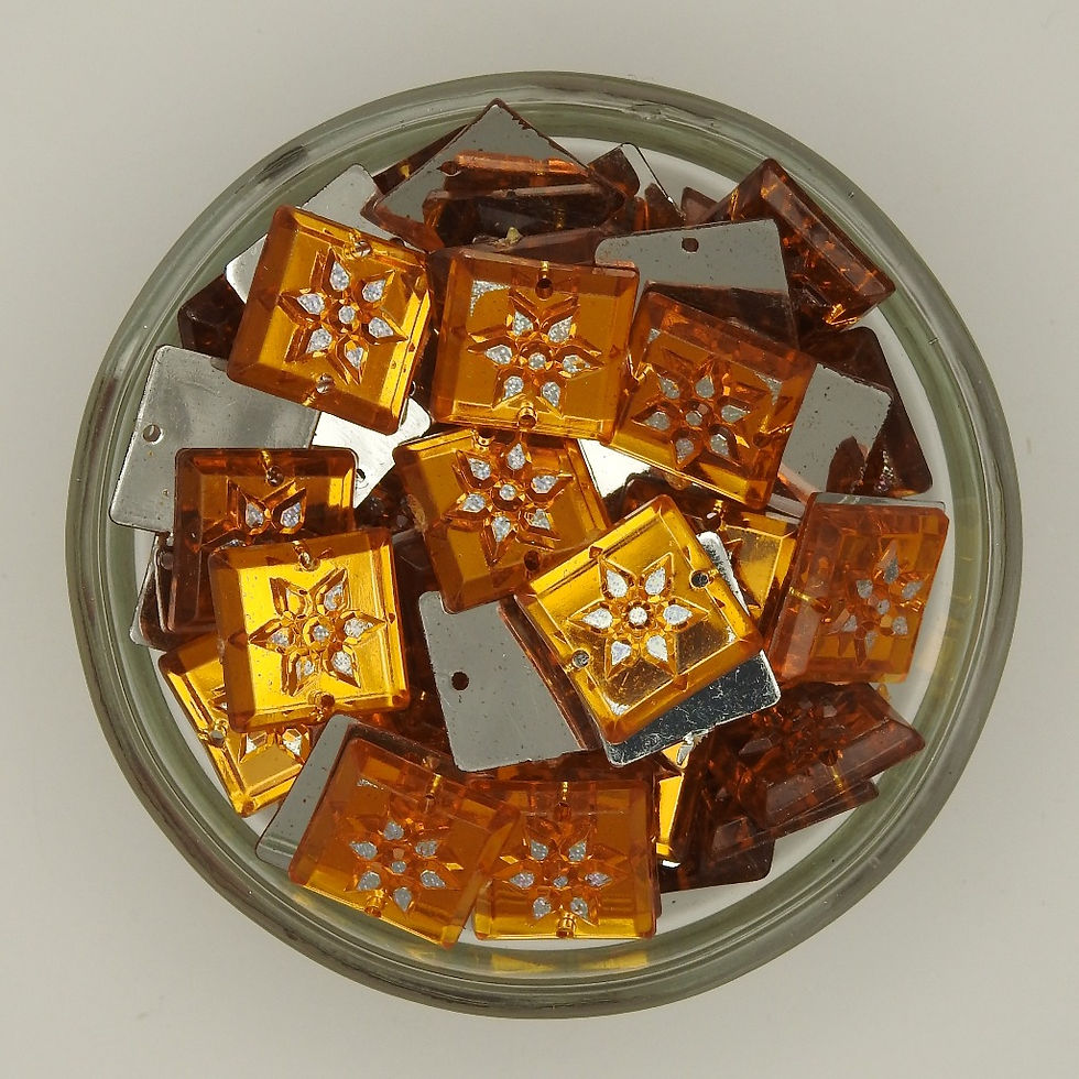 Thumbnail: Fabric Acrylic Kundan Stones - 12mm X 12mm Square