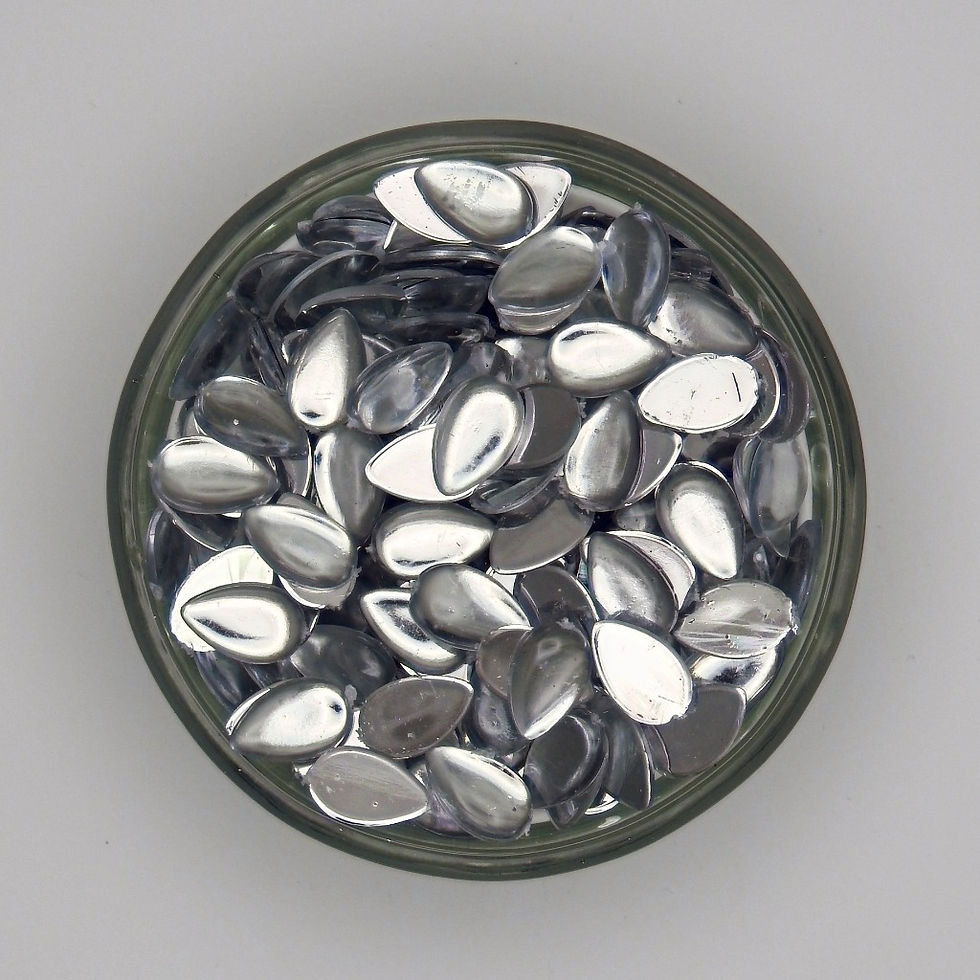 Thumbnail: Fabric Acrylic Kundan Stones - 11mm X 7mm Drop/ Thilagam/ Pear Shape