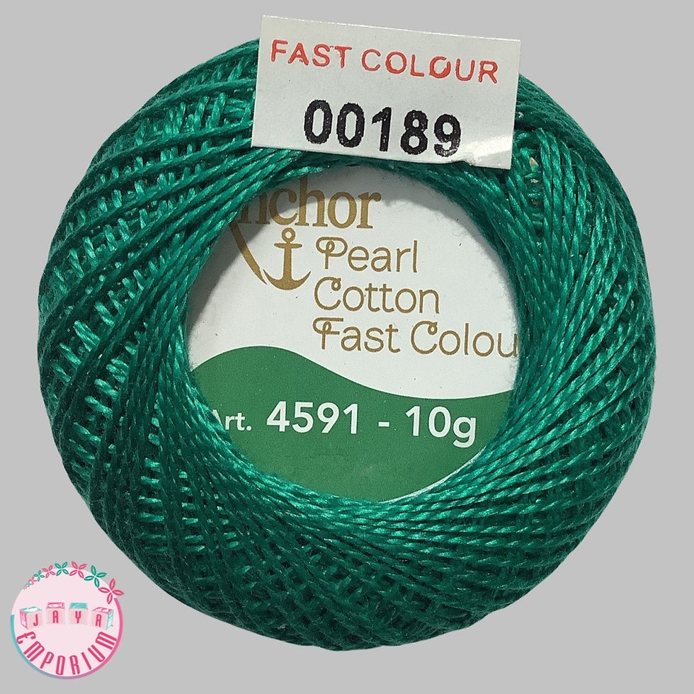 Anchor Pearl Crochet Knitting Cotton Thread - Art No: 4591-8- Shade-00189 Green
