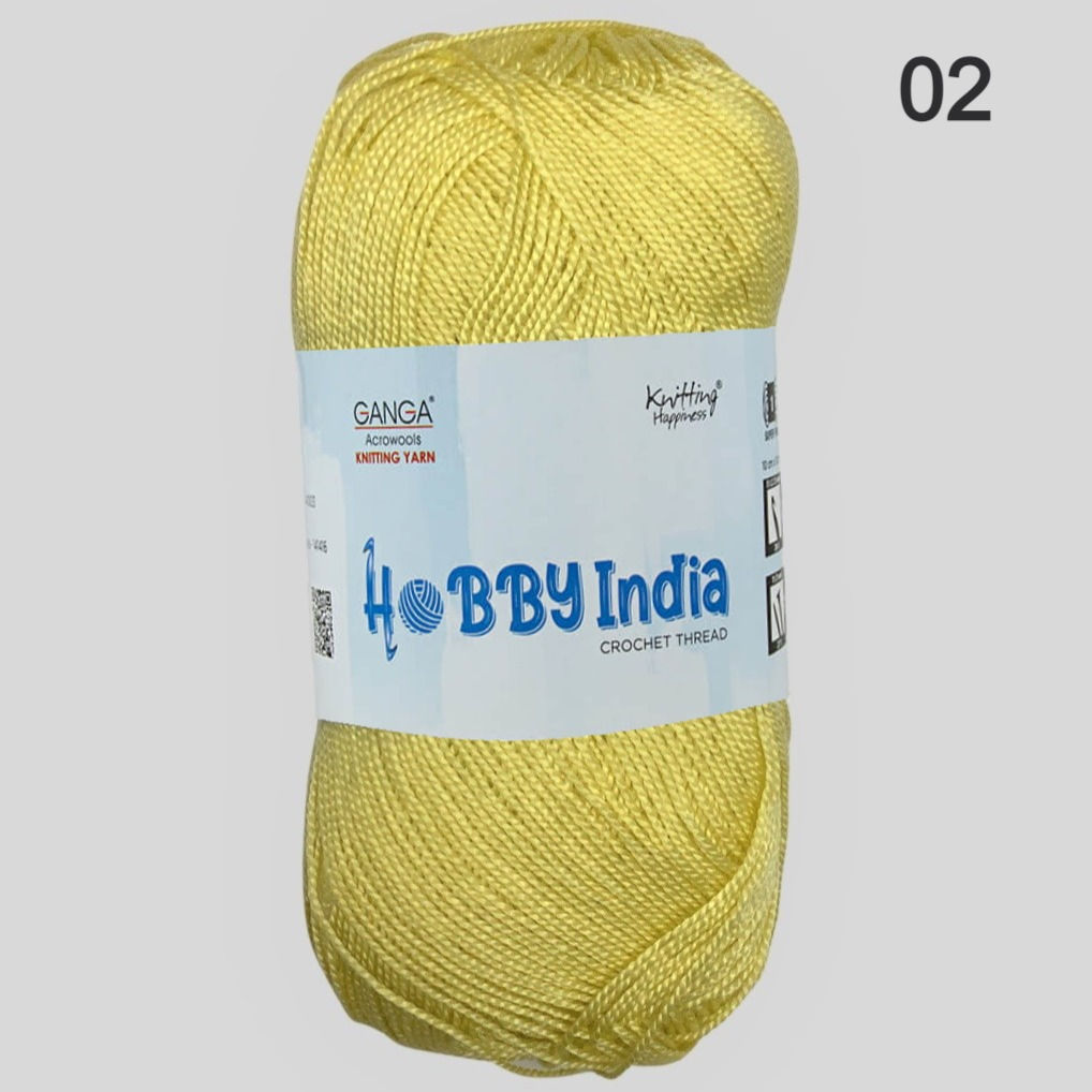 Ganga Hobby India Acrylic Crochet Thread - Shade No: 02