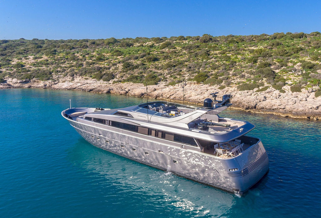 Summer Fun anchored in clear Mediterranean water near Monaco