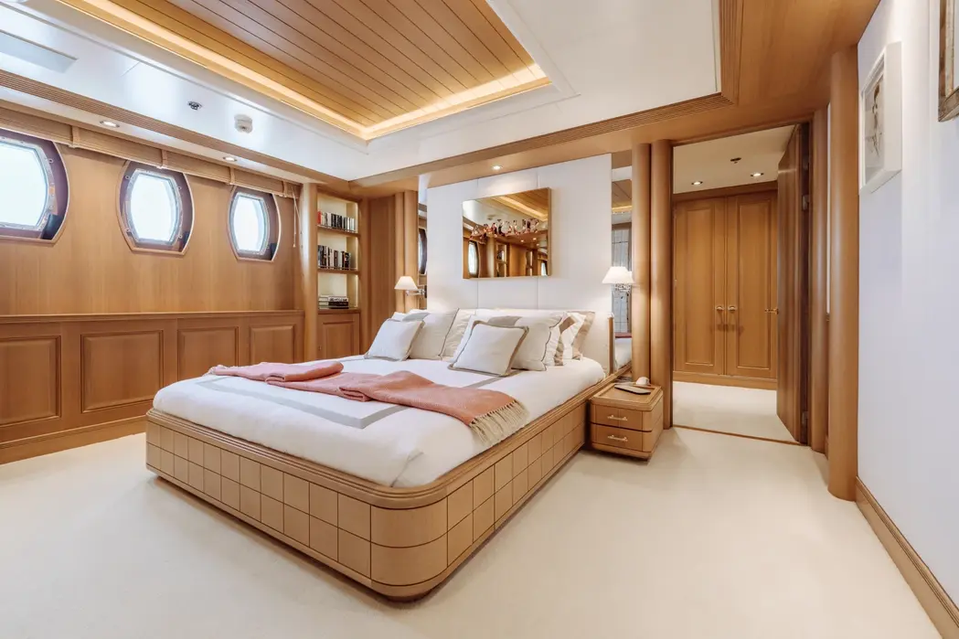 Spacious VIP stateroom with natural light aboard Marla