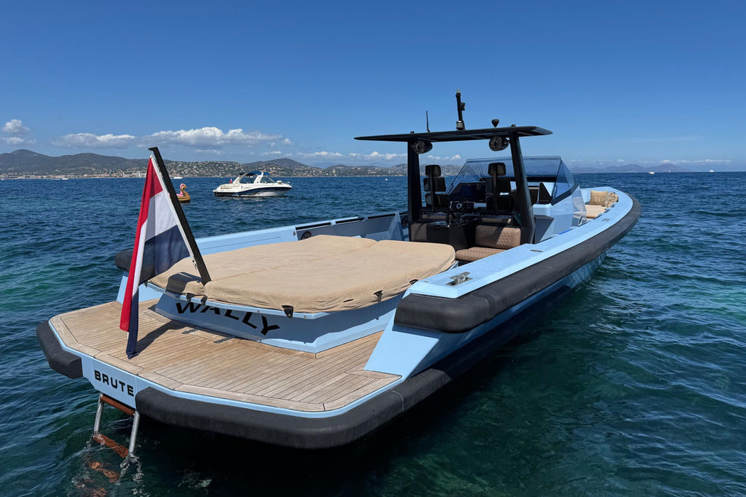 Wally 45 stern view at anchor