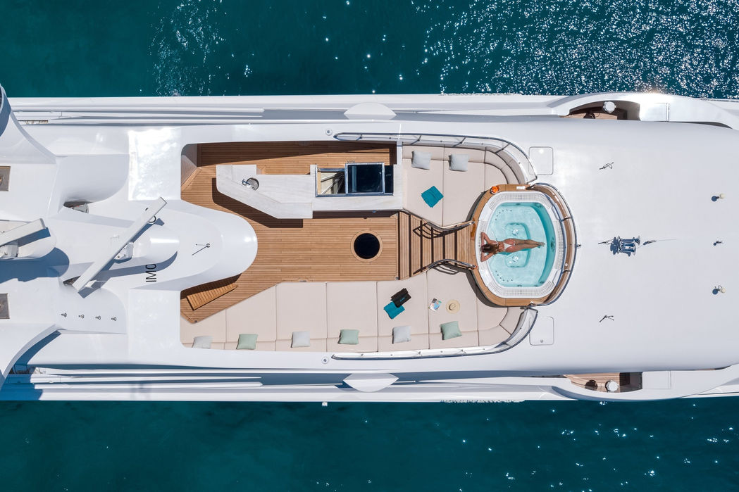 Aerial layout view of O’Mathilde’s decks and features