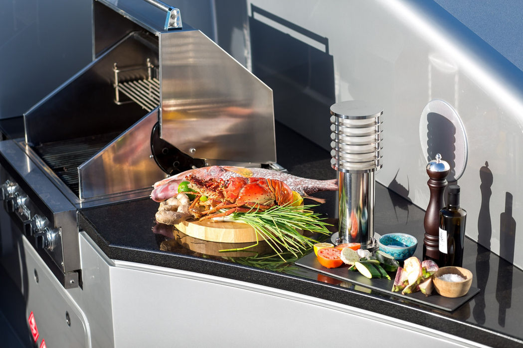 Chef preparing gourmet dishes inside Slipstream’s galley