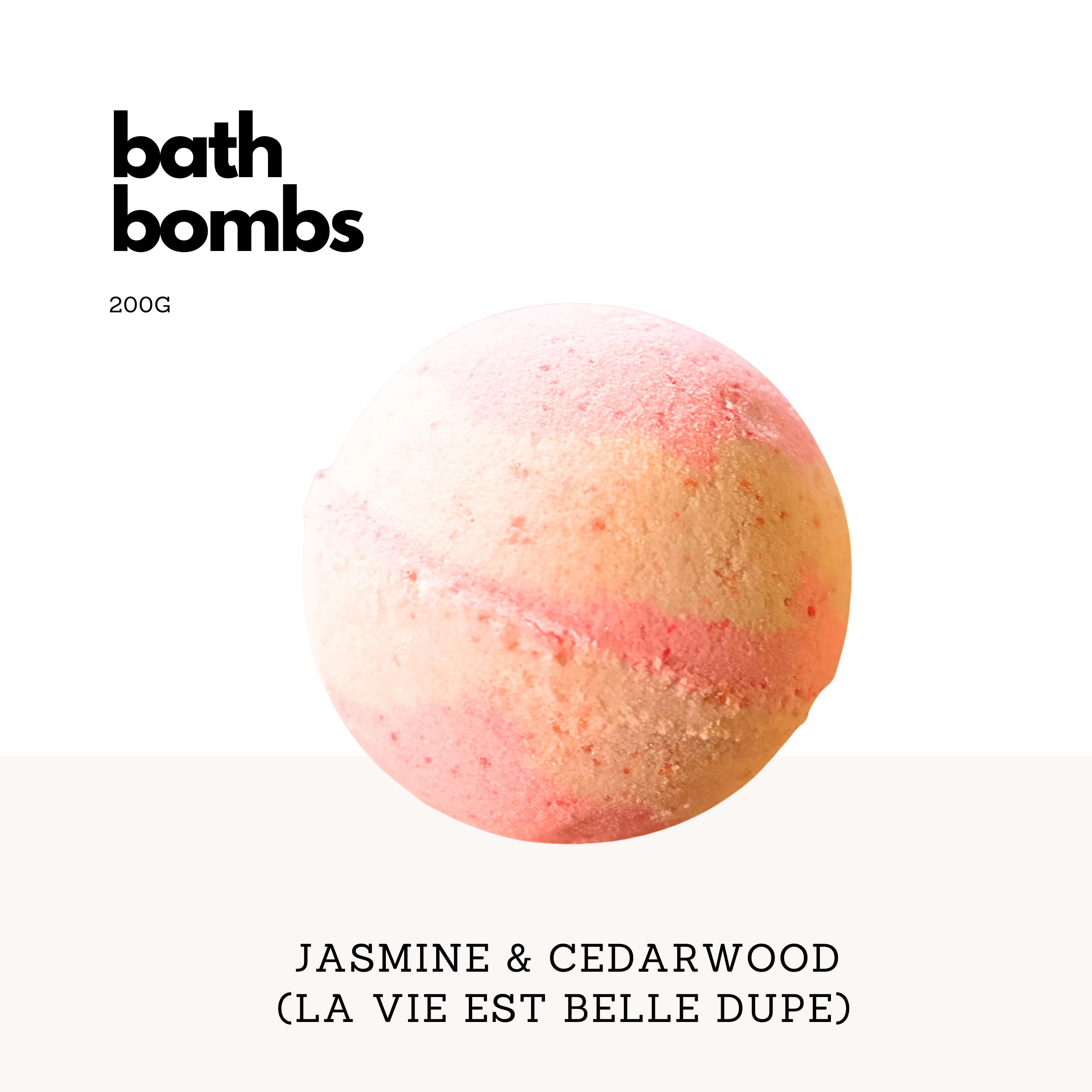 Bath Bombs - Jasmine & Cedarwood 180g