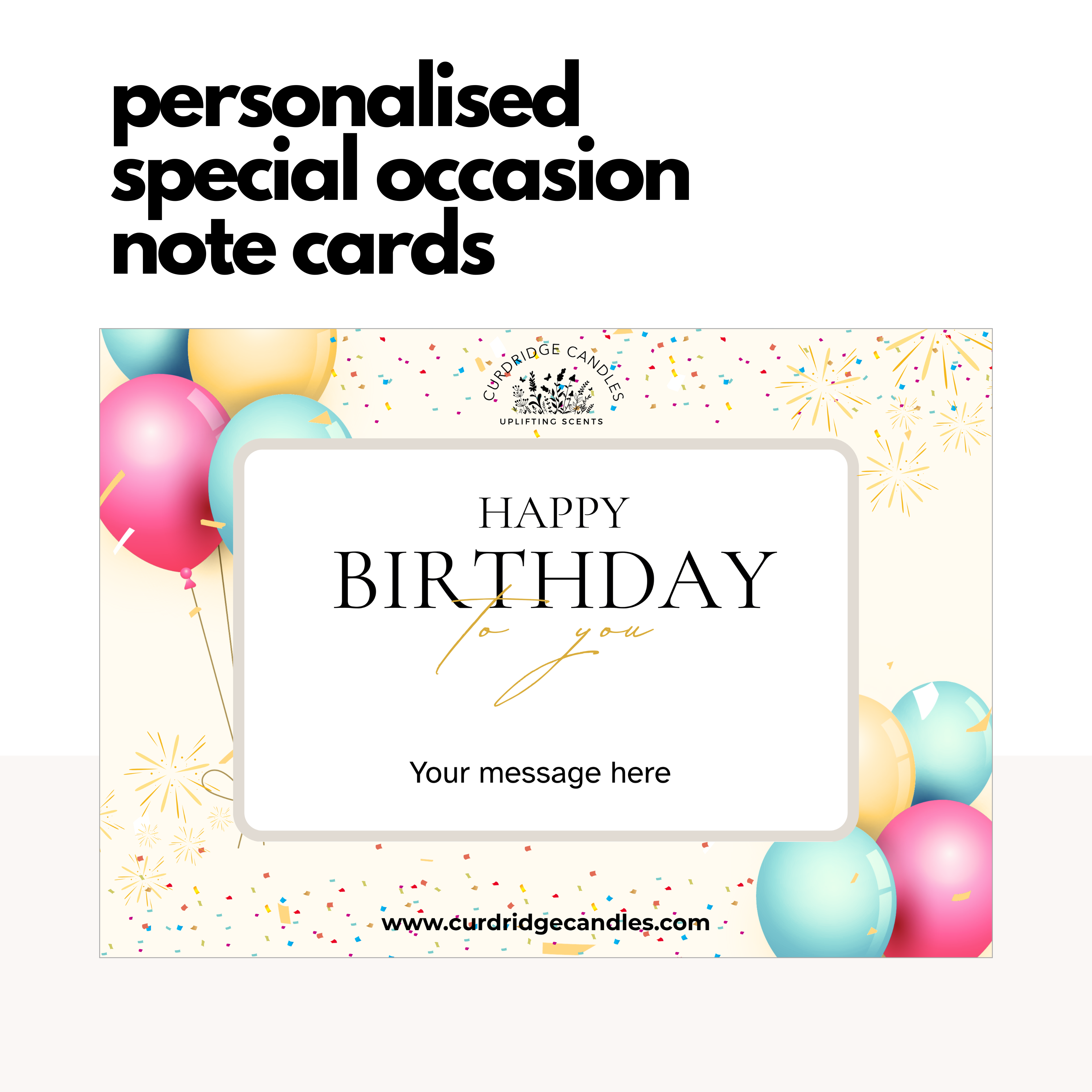 Personalised special occasion note cards