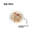 Thumbnail: Rhubarb and Rose top view of candle showing rose petal decorations