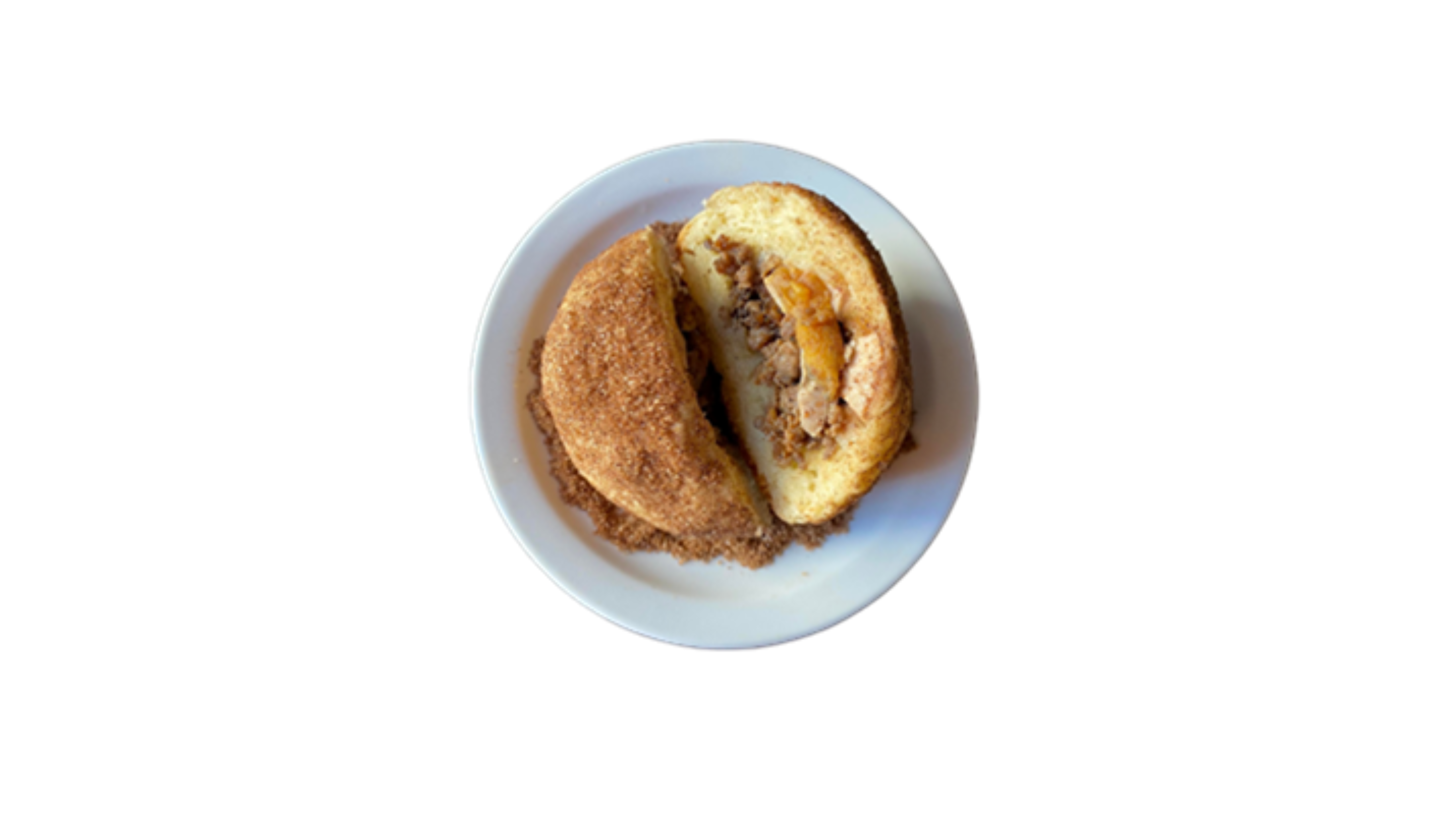 Cinna-buns with salted egg & ground pork