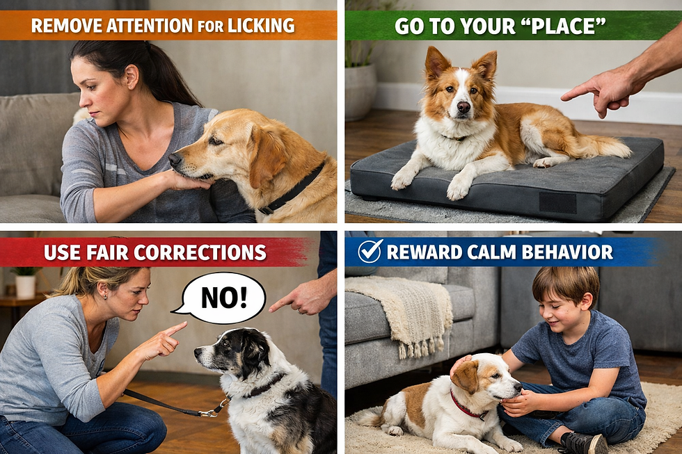 Training your dog to stop excessive licking behaviors