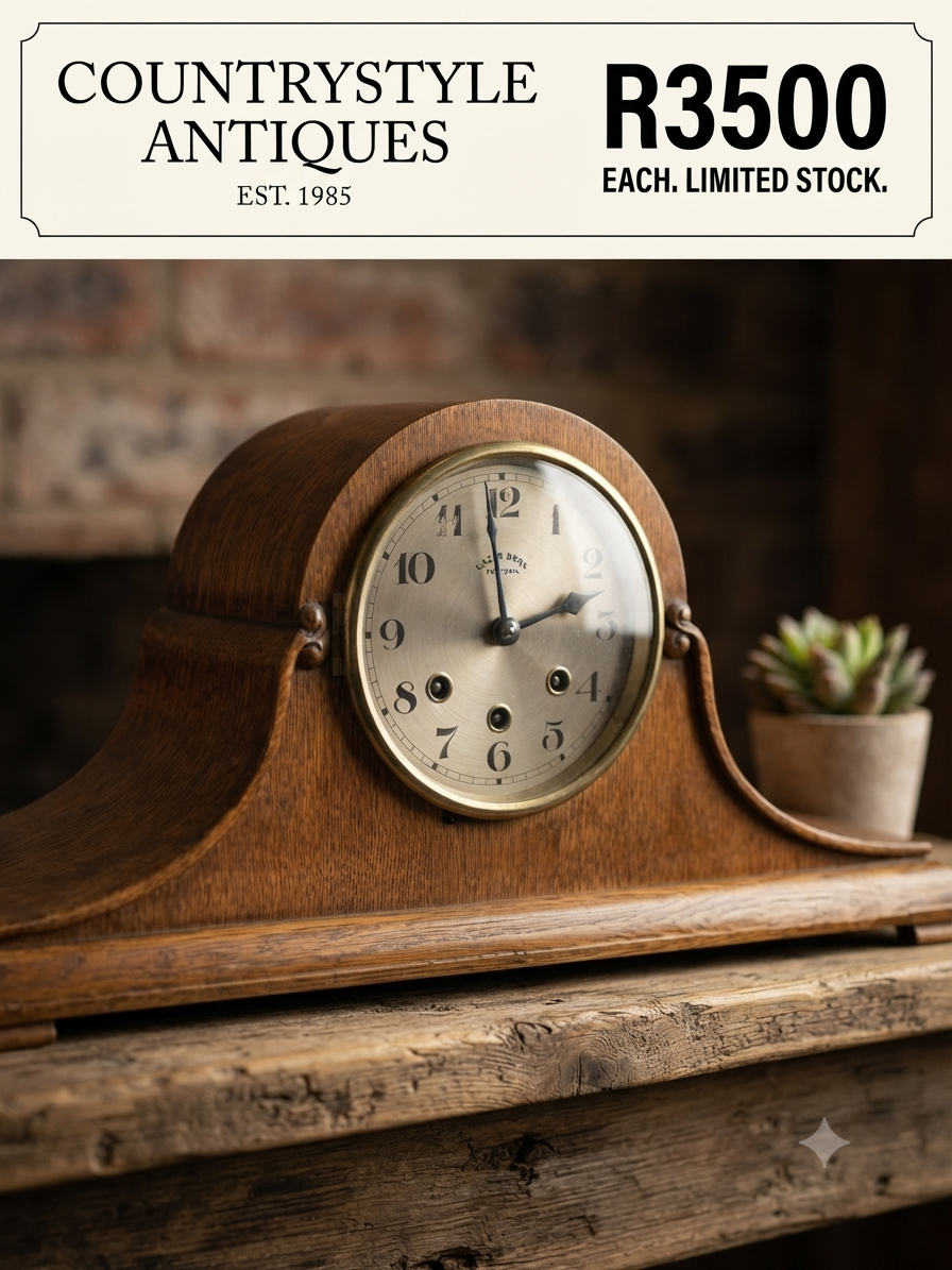 Art Deco Napoleon Hat Oak Mantel Clock