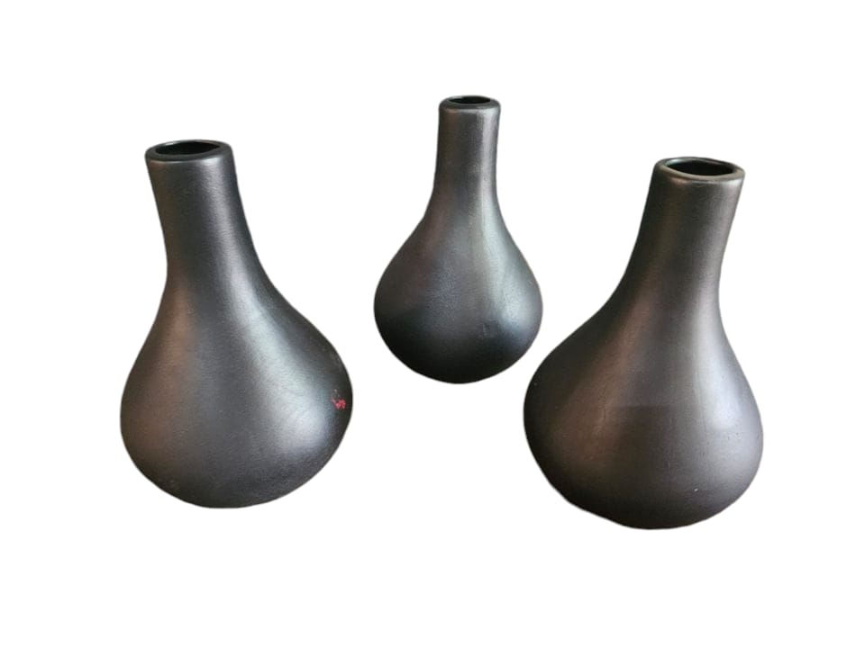 Thumbnail: Set black ceramic bud vases