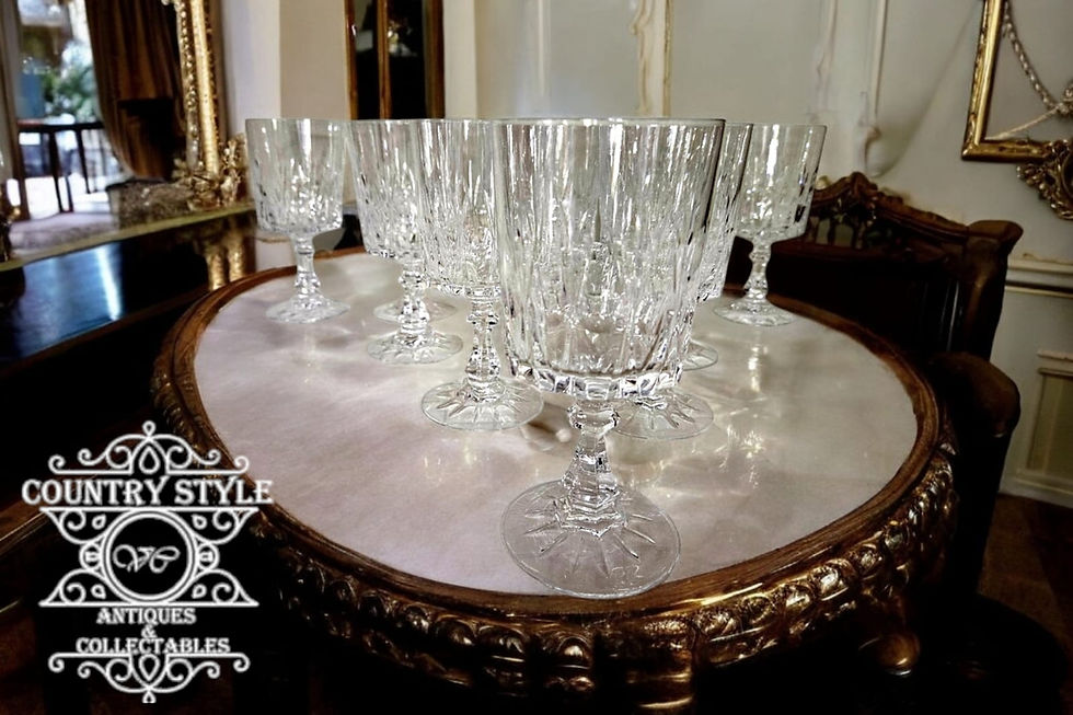 Thumbnail: Cree D'Arques pattern 11 Red Wine Glasses