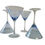 Thumbnail: Set of 4 Martini Glasses with a shade of Blue 18x12cm