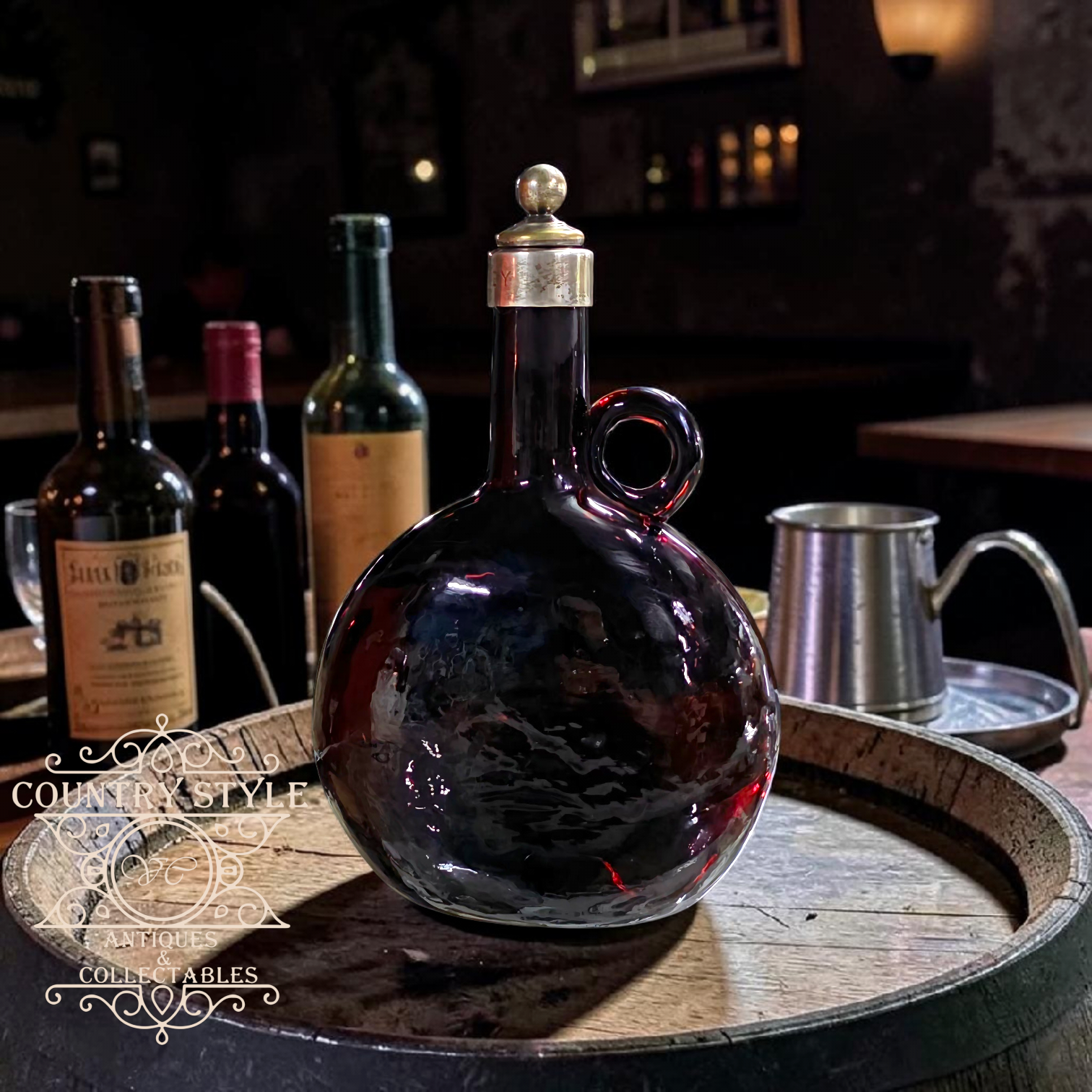 Antique Victorian Glass Whiskey Decanter