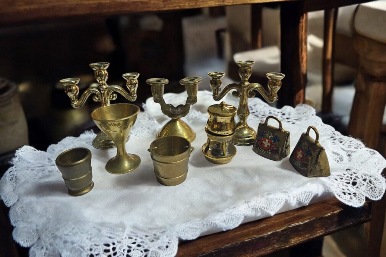 Collection of Brass & Metal  Printers Tray Items