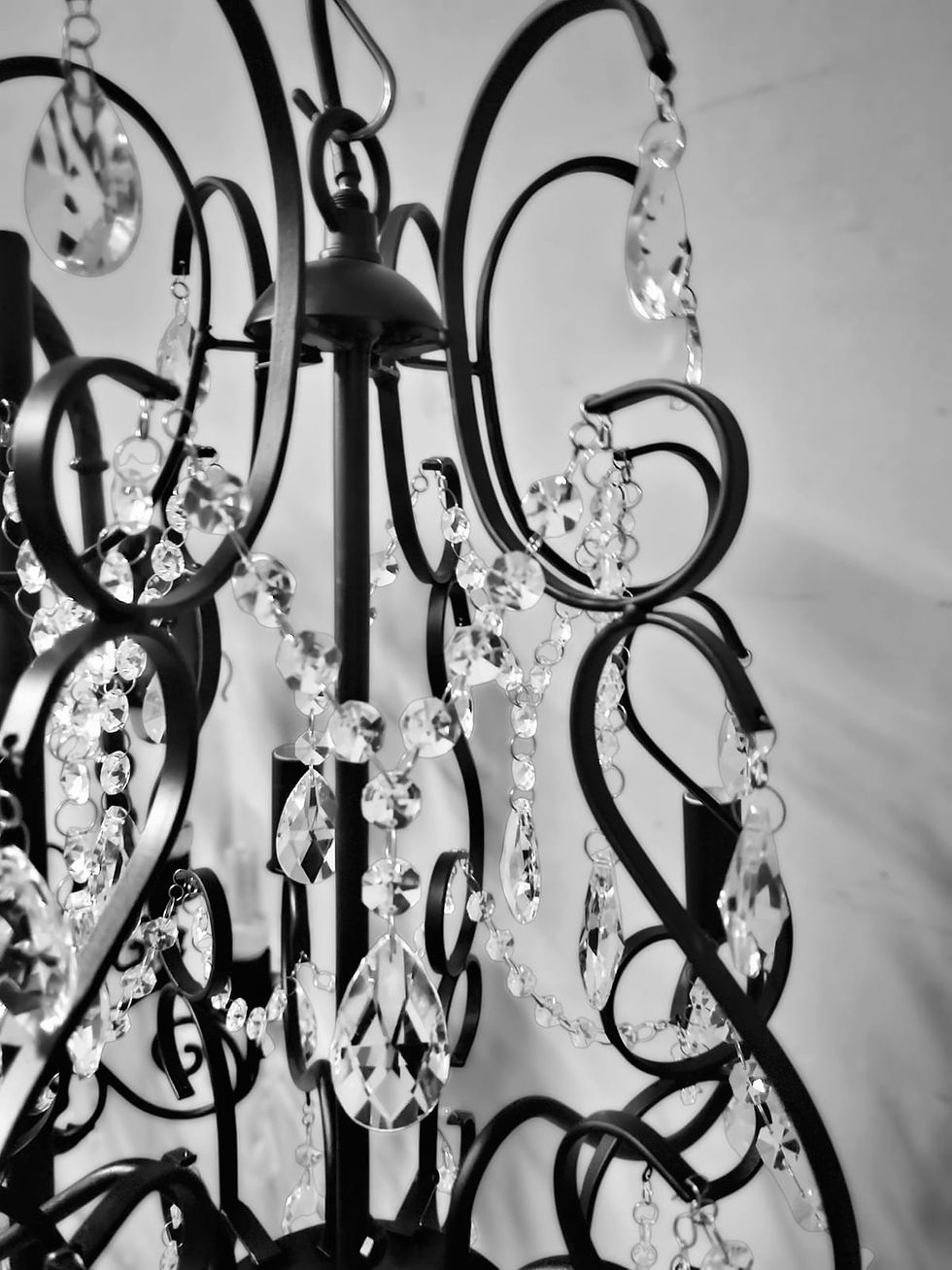 Thumbnail: Black metal and crystal chandelier
