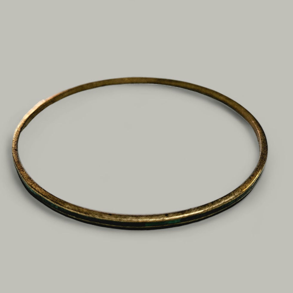 Thumbnail: Stunning Malachite & Brass 7cm Bangle is a vintage beauty that will add a touch