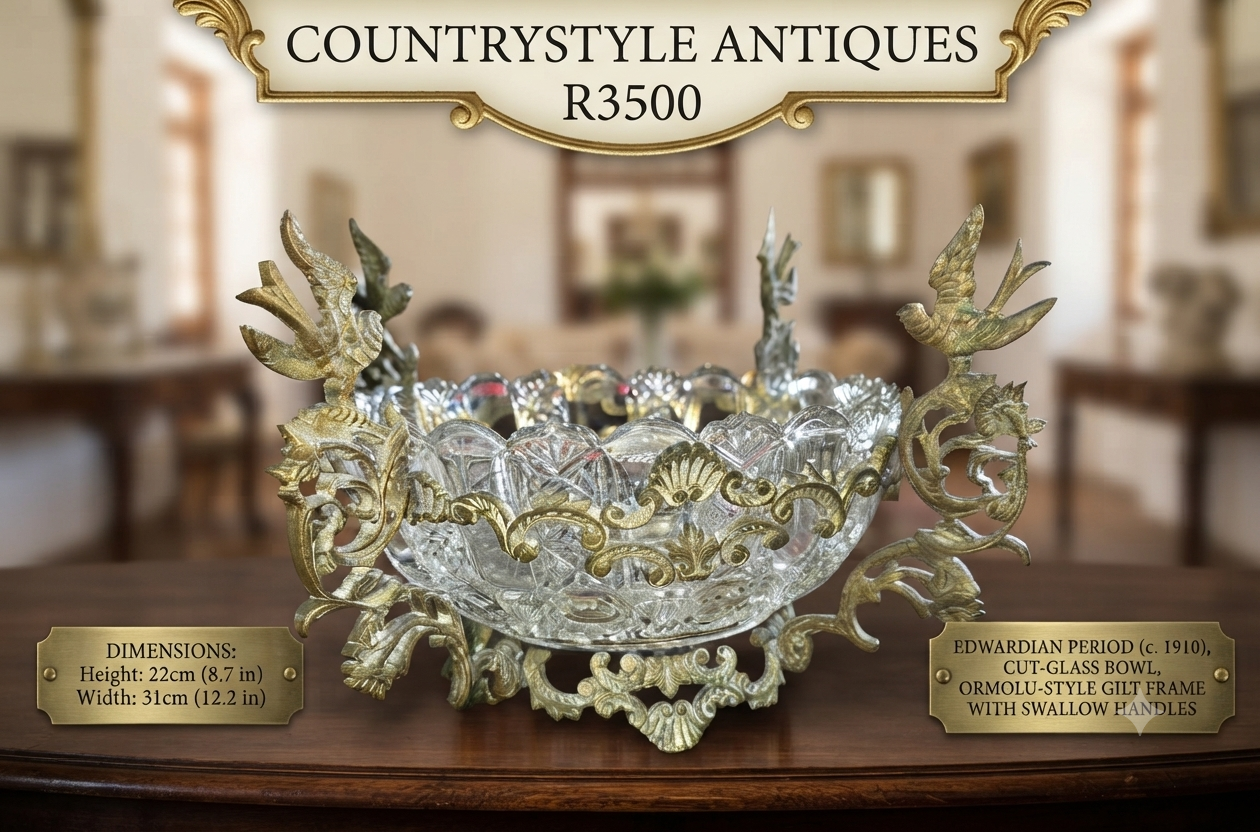 Edwardian Crystal & Gilt-Brass Centerpiece Bowl