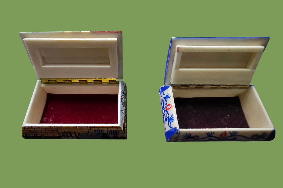 Thumbnail: Hand-Painted Persian Camel Bone Trinket Boxes