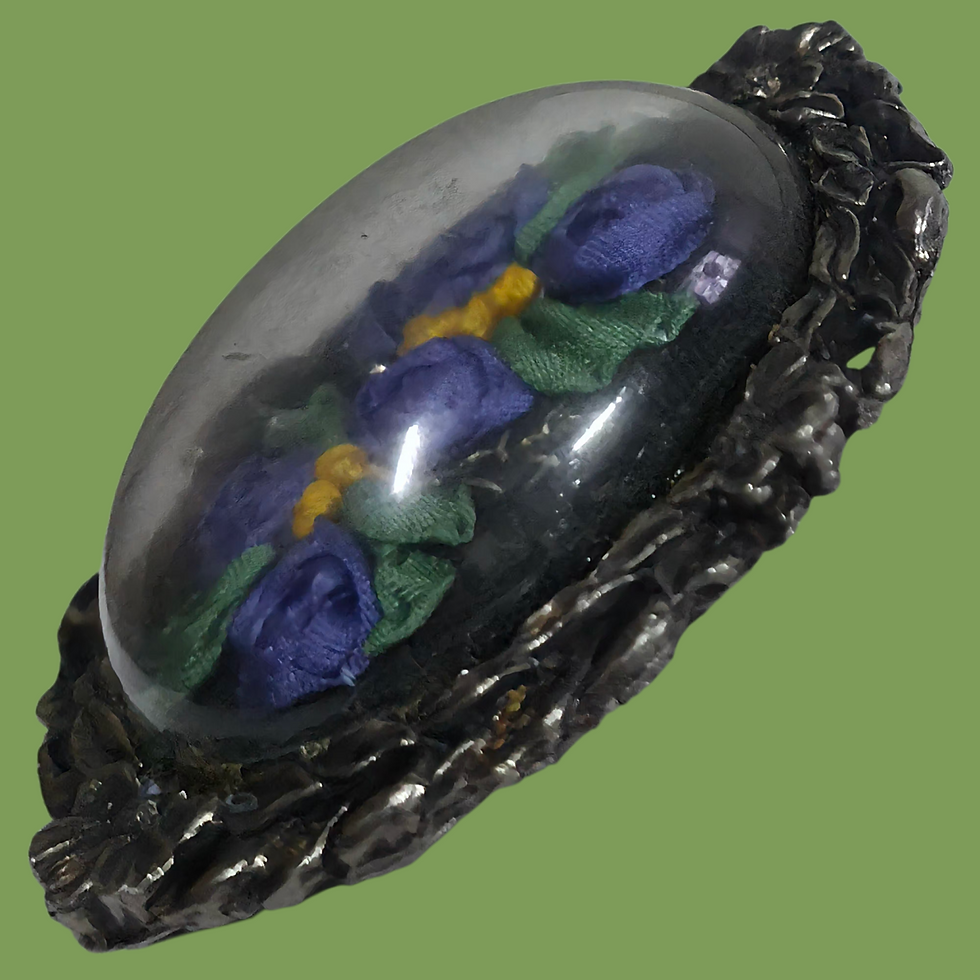 Thumbnail: Vintage Domed Glass Diorama Brooch