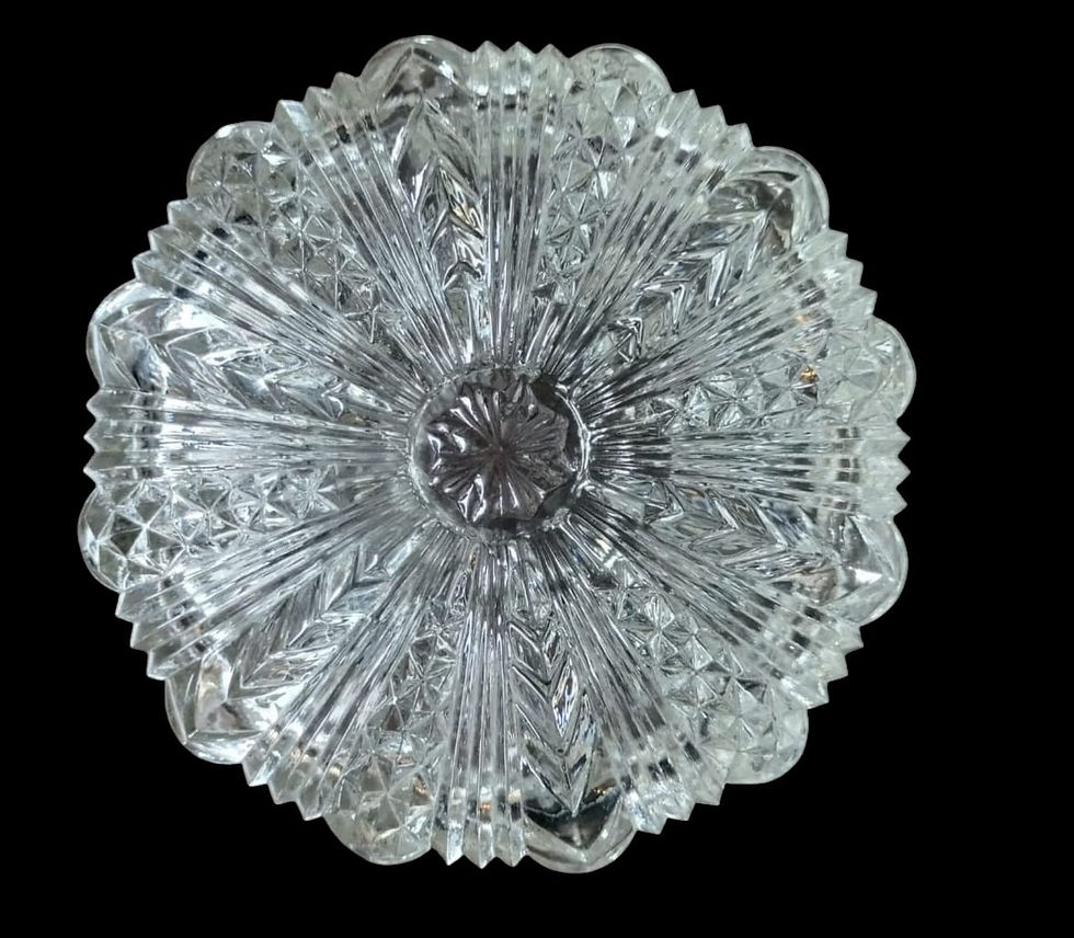 Thumbnail: Elegance of vintage pressed glass large jewelry/ring/trinket lidded glass box