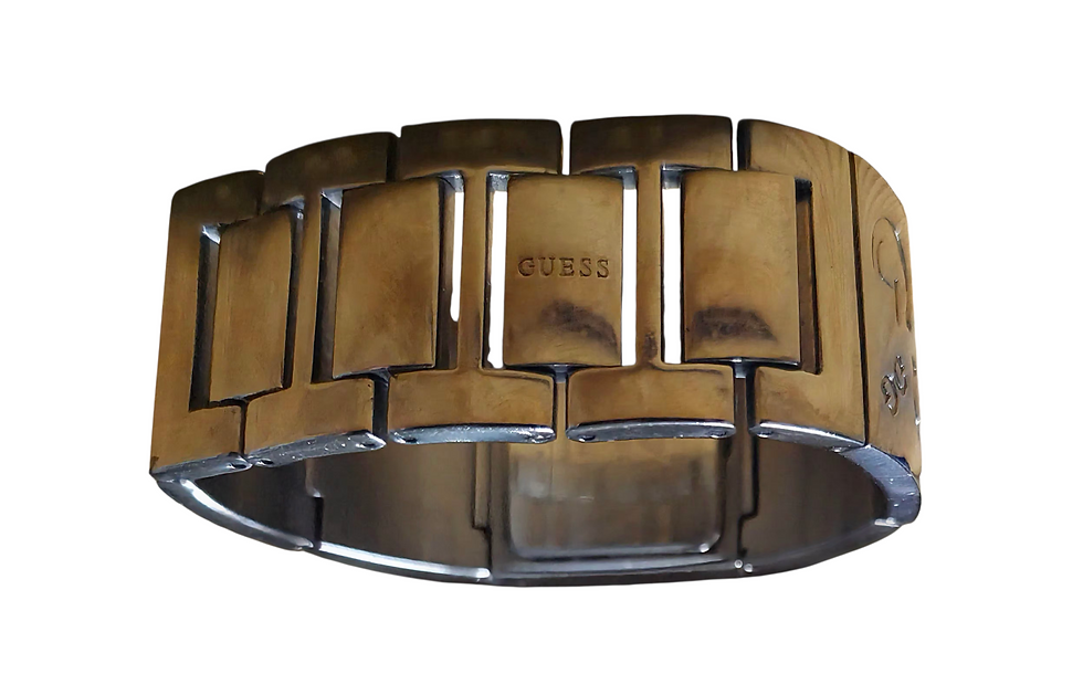 Thumbnail: Vintage Guess Logo G Cuff Bracelet Watch