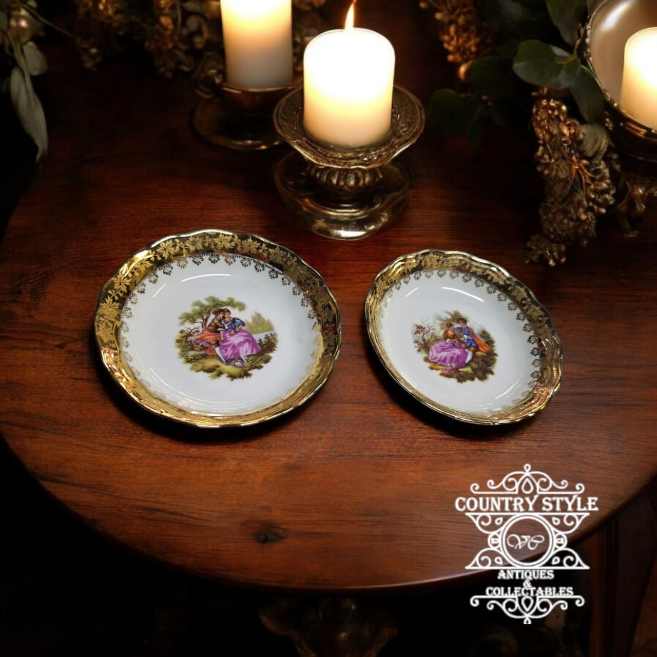 Pair of Limoges plates by Goudeville