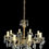 Thumbnail: Antique 8 arm Brass & Crystal Chandelier