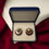 Thumbnail: Vintage Maroon & Gold Colored Earrings