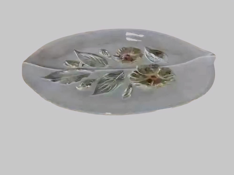 Thumbnail: Crystal Frosted Canape Plate by Mikasa Walther Glass 1970's