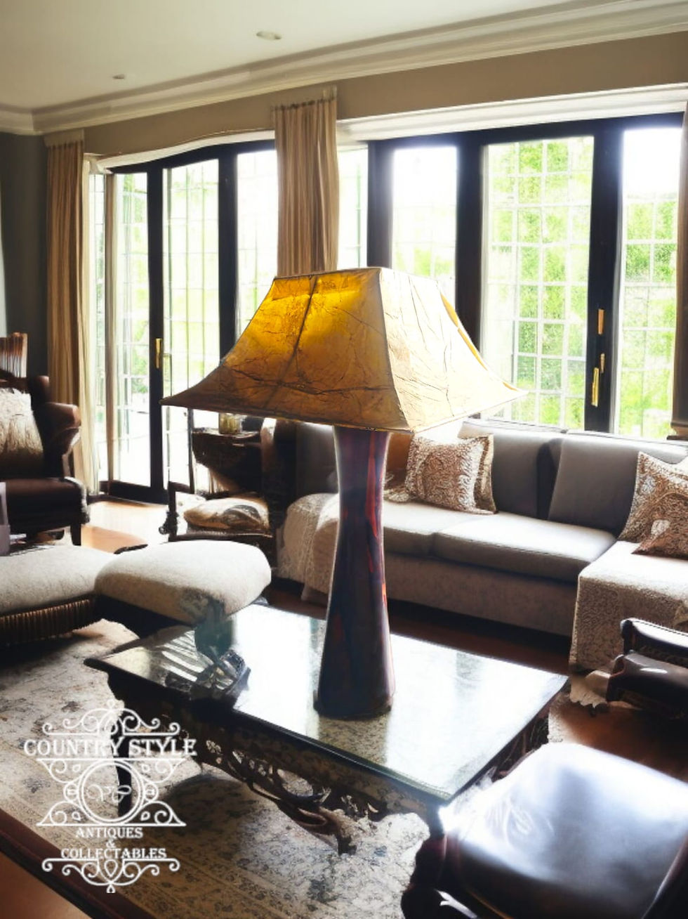 Dark Wood Hourglass Table Lamp