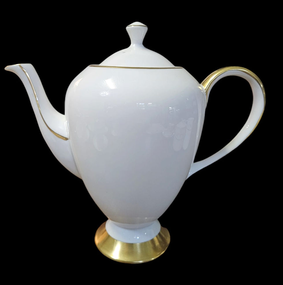 Thumbnail: Royal Tuscan Fine Bone China d642 White & Gold 14 Pc Coffee Set