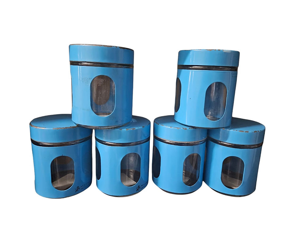 Thumbnail: 6 Blue Maxwell & Williams Vintage Canisters