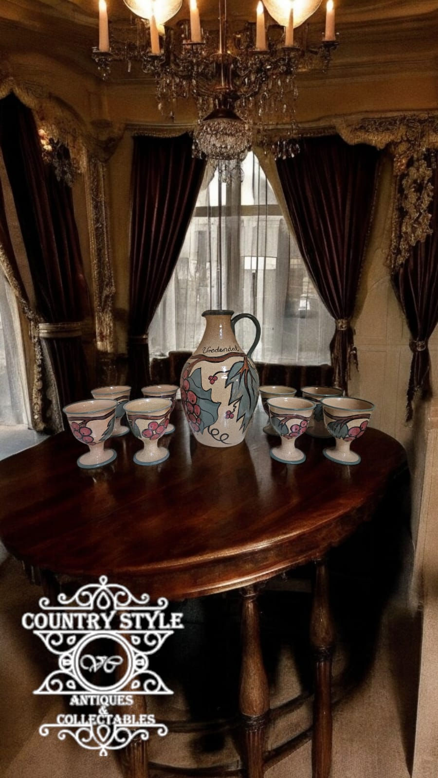 Thumbnail: M Beyers 9 PC Pottery Wine set