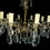 Thumbnail: Antique 8 arm Brass & Crystal Chandelier