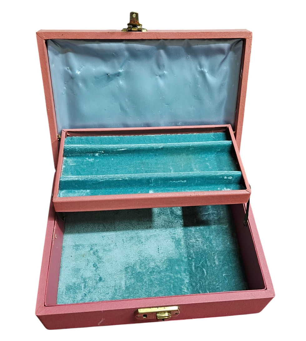Thumbnail: Retro Mid-Century two-tiered jewellery box