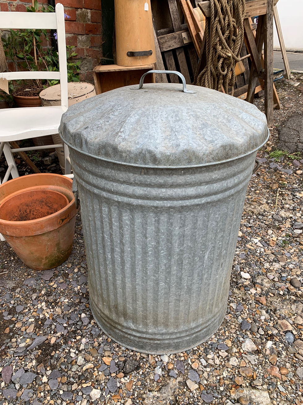 Mid Century Galvanised Bin Vintiques of Surrey