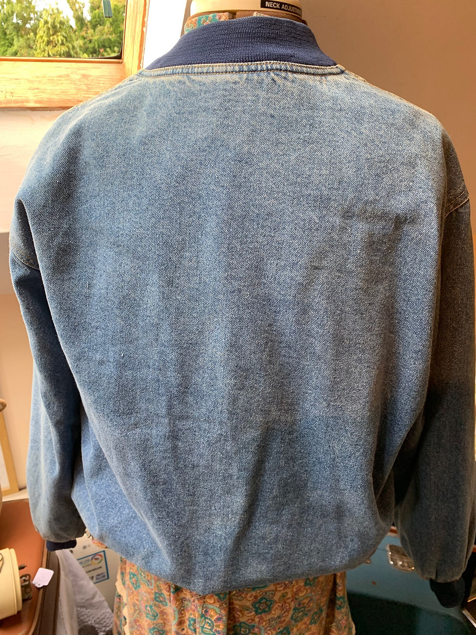 Thumbnail: Retro Denim Bomber Jacket
