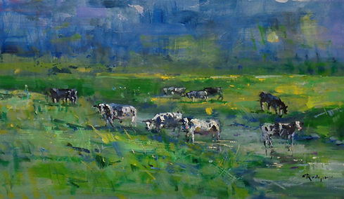 Holsteins in the Creek-12X24.jpg